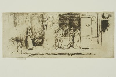 Krantenkiosk, Rue de Seine door James Abbott McNeill Whistler