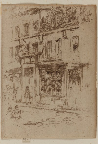 Petite Rue au Beurre, Brussel door James Abbott McNeill Whistler