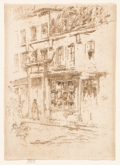 Petite Rue au Beurre, Brussel door James Abbott McNeill Whistler