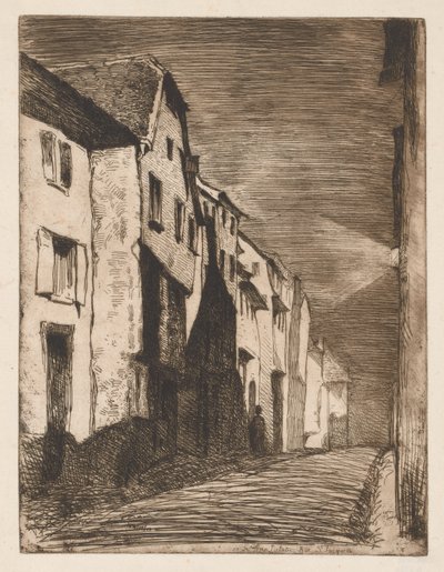 Straat in Saverne door James Abbott McNeill Whistler