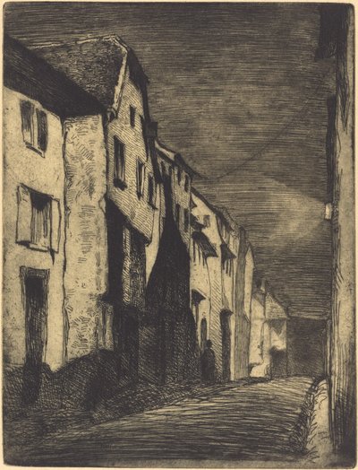 Straat in Saverne door James Abbott McNeill Whistler