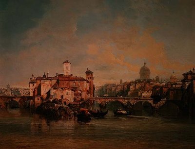 Uitzicht op de Tiber door James Webb