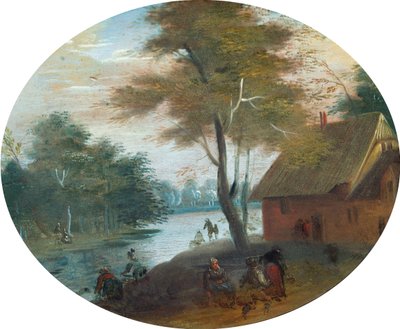 Rivierscène door Jan (follower of) Brueghel