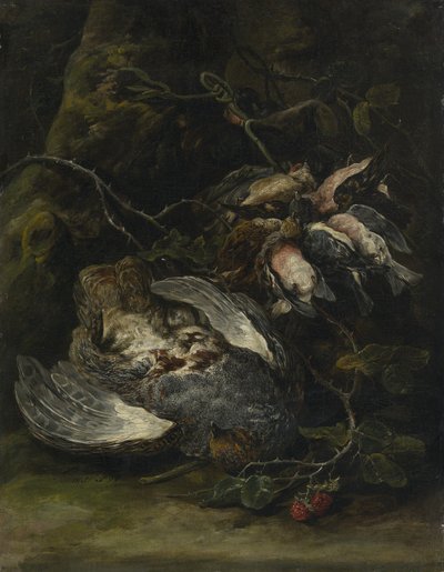 Een Patrijs en Kleine Wildvogels, 1650s door Jan Fyt