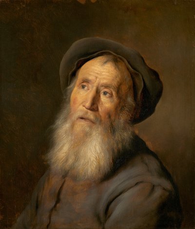 Baardige man met een baret door Jan Lievens