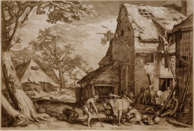 De verloren zoon als varkenshoeder door Jan Pietersz Saenredam