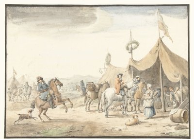 Legerkamp met ruiters door Jan Vincentsz. van der Vinne