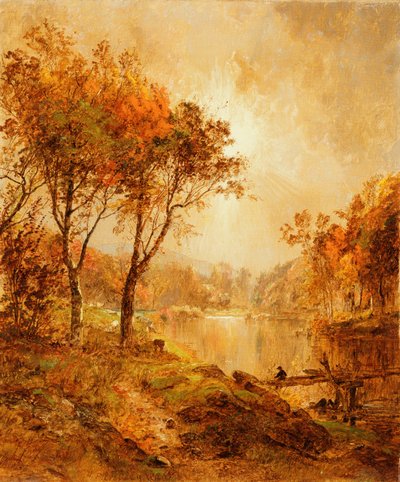 Aan de Ramapo-rivier, 1888 door Jasper Francis Cropsey