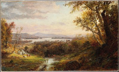 Uitzicht op de Hudson, 1883 door Jasper Francis Cropsey