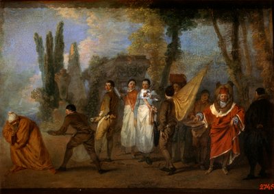 Een satire op artsen door Jean Antoine Watteau