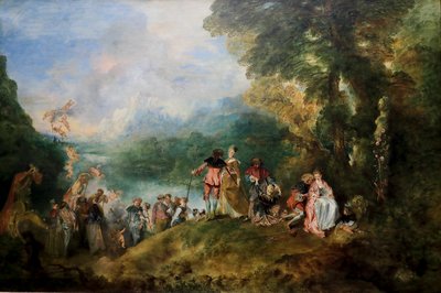 Pelgrimage naar het eiland Cythera door Jean Antoine Watteau