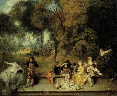 Pleziertjes van de Liefde, ca. 1718-1719 door Jean Antoine Watteau