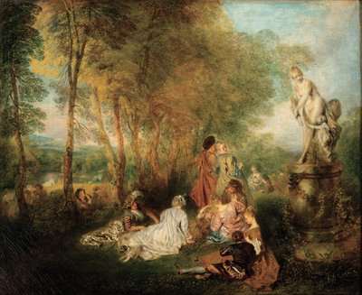 Het feest van de liefde door Jean Antoine Watteau