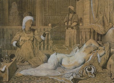 Odalisque met een slaaf, 1858 door Jean Auguste Dominique Ingres