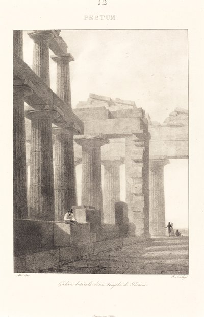 Zijgalerij van een Tempel in Pestum door Jean Baptiste Isabey