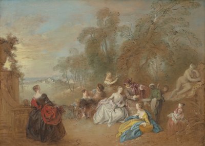 Op het Terras door Jean Baptiste Joseph Pater