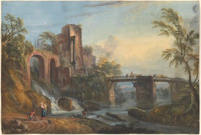 Dageraad Landschap met Klassieke Ruïnes door Jean Baptiste Lallemand