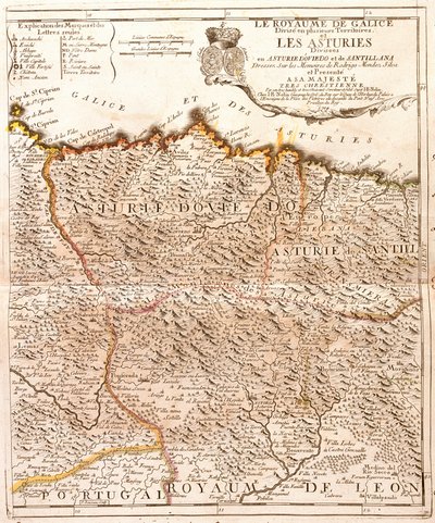 Kaart van Asturië (Spanje) door Jean Baptiste Nolin