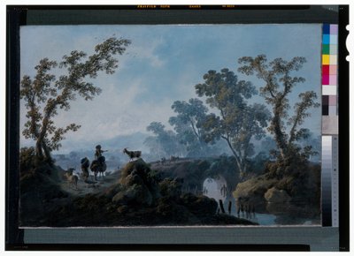 Landschap met herders door Jean Baptiste Pillement