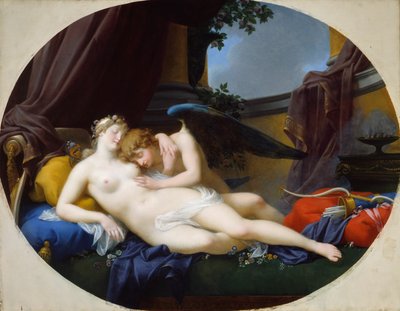 Cupido en Psyche door Jean Baptiste Regnault