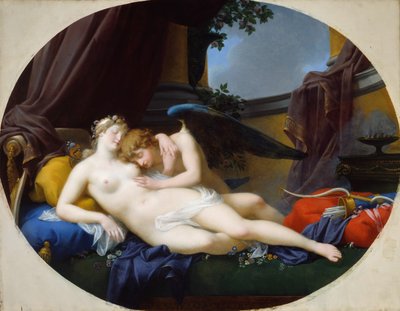 Cupido en Psyche, 1828 door Jean Baptiste Regnault