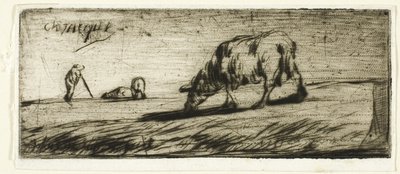 Een Schaap dat Graast door Jean Francois Millet