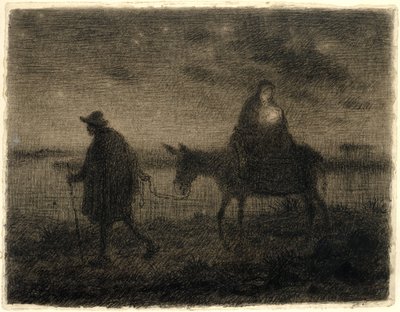 De Vlucht naar Egypte, c.1864 door Jean Francois Millet