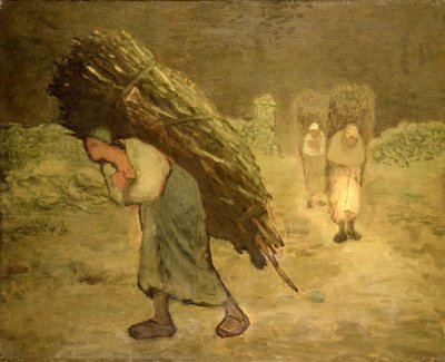 Winter: De Takkenverzamelaars door Jean Francois Millet