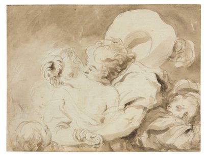 De Kus door Jean Honore Fragonard