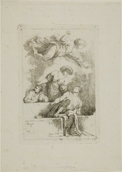 De discipelen bij het graf door Jean Honore Fragonard