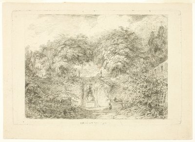 Het kleine park door Jean Honore Fragonard