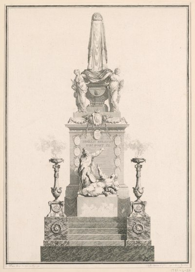 Catafalque door Jean Michel Moreau le Jeune