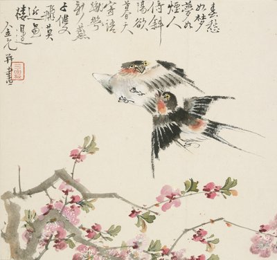 Een paar zwaluwen, 1857 door Jin Yuan