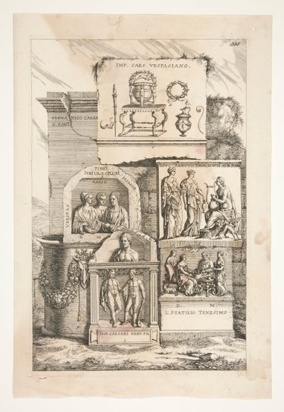 Romeinse reliëfs met inscripties door Joachim von Sandrart