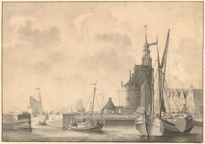 De haven te Hoorn door Johan Antonie Kaldenbach