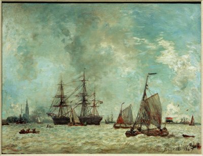 De haven van Antwerpen door Johan Barthold Jongkind