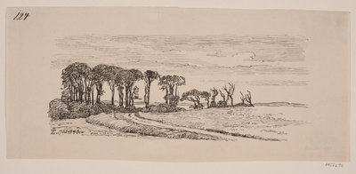 Landschap met een rij bomen door Johan Thomas Lundbye