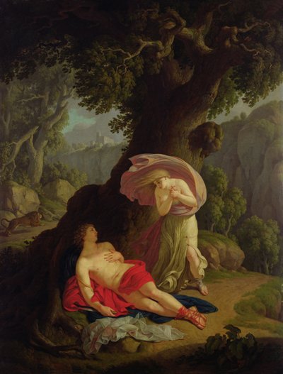 Pyramus en Thisbe, c.1788-90 door Johann August Nahl the Younger