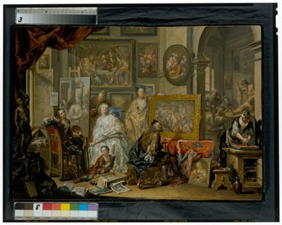 Het atelier van de kunstenaar door Johann Georg Platzer