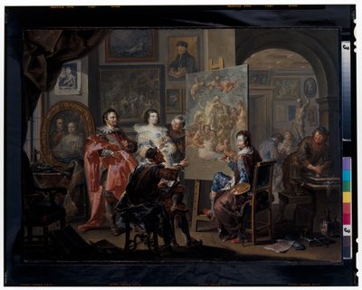 Het atelier van de schilder door Johann Georg Platzer