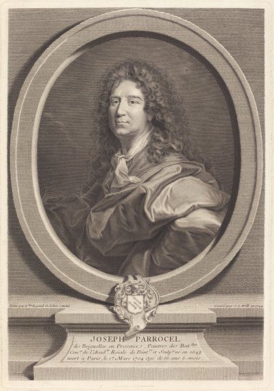 Joseph Parrocel door Johann Georg Wille after Hyacinthe Rigaud