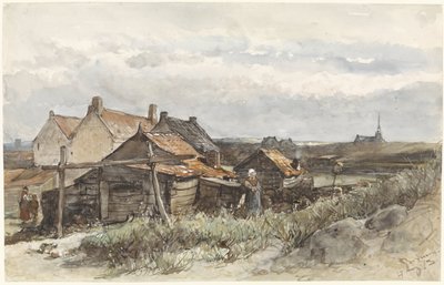 Fishing Family Houses in Scheveningen door Johannes Bosboom