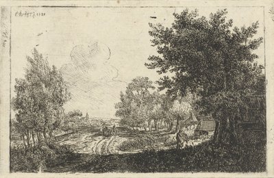 Landschap met boerenkar door Johannes Franciscus Christ