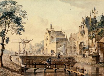 Rotterdamsche en Ketel Poort, Delft door Johannes Huibert Prins