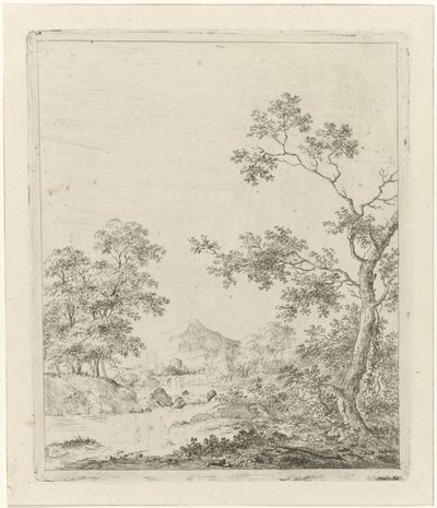 Landschap met visser door Johannes Janson