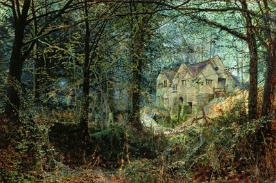 Herfstglorie: De oude molen door John Atkinson Grimshaw