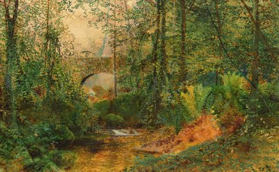 Rivierlandschap door John Atkinson Grimshaw