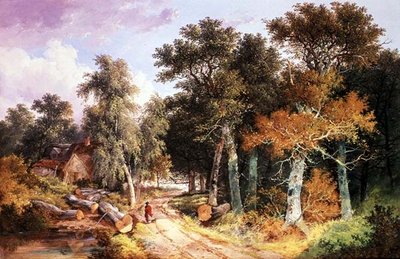 Landschap op het Platteland door John Berney Ladbrooke