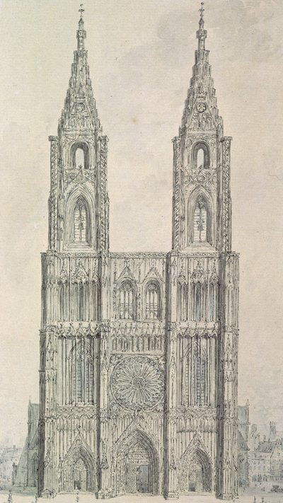 Westelijke Voorzijde van de Kathedraal van Straatsburg door John Carter