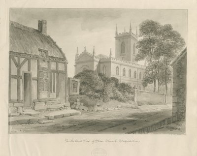 Stone Church: sepia tekening door John Chessell Buckler